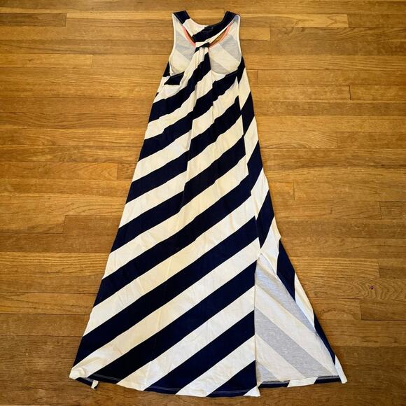 H&M L.O.G.G. navy blue maxi racer back shift beach dress cover size 12 b30 - Picture 6 of 6